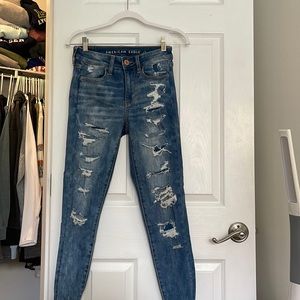 Distressed womens jeans size 2